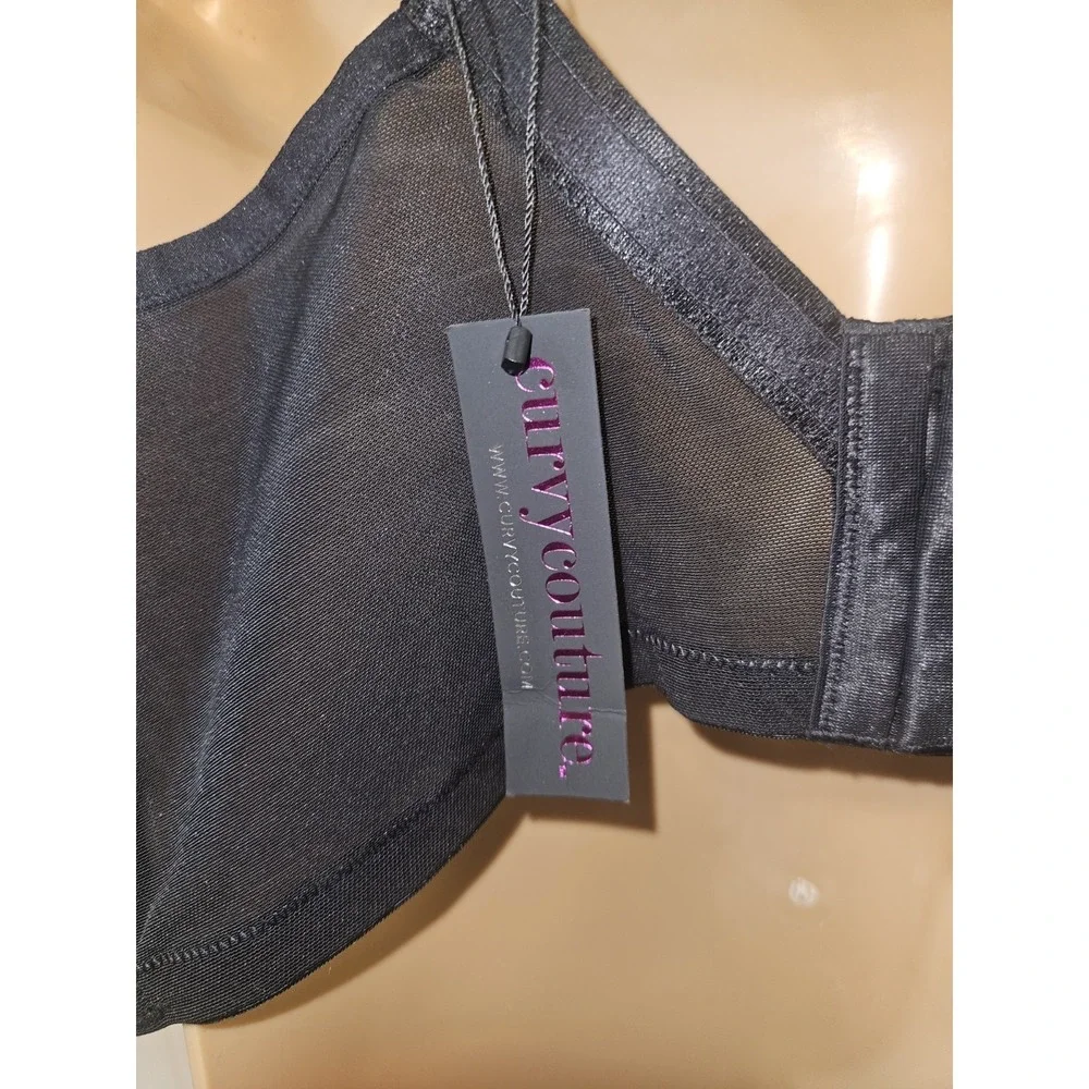 CURVY COUTURE BLACK TULIP SMOOTH CONVERTIBLE T-SHIRT BRA‎ SIZE US 42G